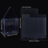 Boîte en PET portable écologique personnalisable avec logo et poignée en corde pour emballage artisanal et cadeaux, gaufrage disponible en gros