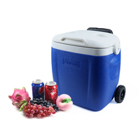 Table de pique-nique moderne 2-en-1 avec couvercle |   Glacière isotherme portable 36L et table de plage pour la pêche, le camping, les barbecues et les canettes
