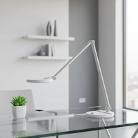 Lampe de bureau LED contemporaine personnalisée, articulée, flexible, alimentée par courant alternatif, avec variateur de luminosité continu, pliable, réglable, en ABS, simple