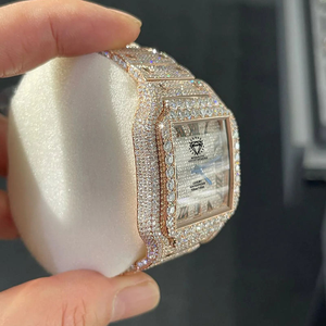 Montre de luxe Hip Hop Iced Out avec diamants et moissanite, mouvement mécanique automatique, étanche - Product Image 5