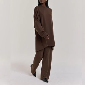 Completo Modesto a Due Pezzi per Donna, Top e Pantaloni Casual, Abito Musulmano Moda Dubai Turchia, Abaya Islamica Autunnale - Product Image 2