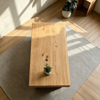 Table basse en bois massif style Wabi-sabi, table à thé en rondins d'arbre antique, table de café simple en bois pour maison d'hôtes, style rétro américain