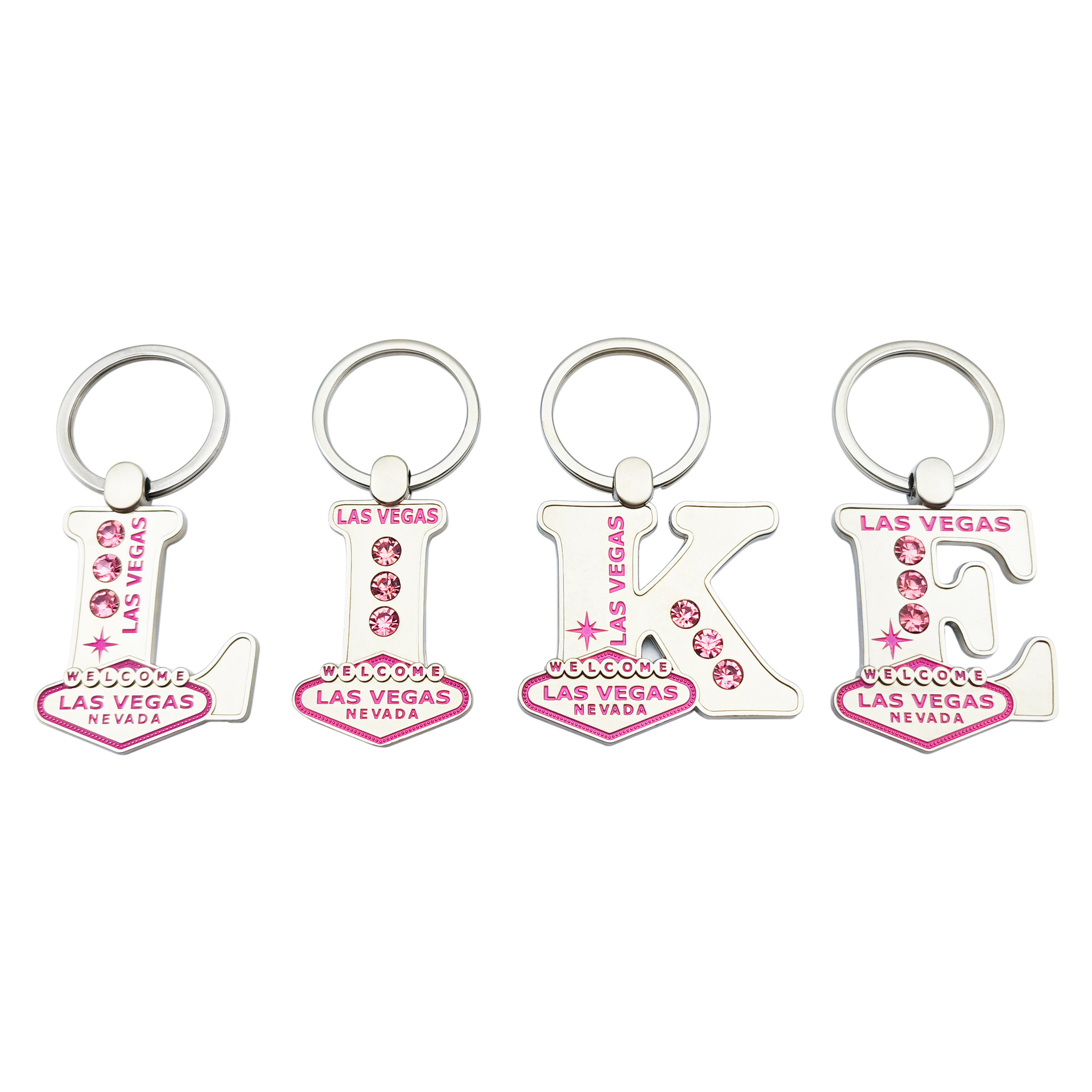 Custom Made Vintage Las Vegas Poker Souvenirs Letters Keychain