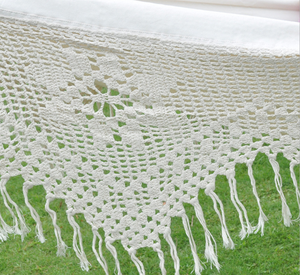 Hamaca de algodón blanco con borla, columpio colgante para exteriores para Patio, jardín, Camping, soporte para árbol incluido - Product Image 5