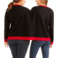 Doppel körper Zwei Personen Elf Santa Ugly Christmas 3D Sweater