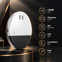 Alarme de porte et de fenêtre à vibration MEINOE130dB avec lumière LED - Détecteur d'intrusion sans fil pour la sécurité à domicile et au bureau CE FCC