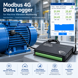 เครื่องบันทึกข้อมูล Lorawan Multipoint Modbus 4G บันทึกข้อมูลด้วยโปรโตคอล Modbus สำหรับตรวจสอบเซ็นเซอร์วัดการสั่นสะเทือน - Product Image 2