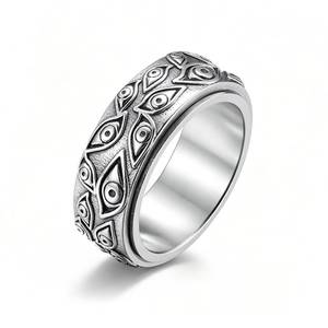 Anillo Giratorio de Acero Inoxidable en Acabado Dorado, Plateado y Negro para Joyería de Estilo Gótico o Punk para Hombre - Product Image 6