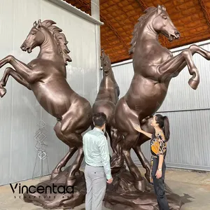 Vincentaa الساخن بيع كبيرة في الهواء الطلق حديقة مدينة البرونزية تمثال حصان النحت المعادن مخصص النحت