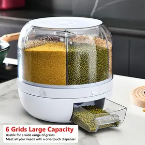 Erogatore di cereali in grano di plastica da cucina rotante di 360 gradi ECOBOX contenitore per alimenti secchi Dispenser di riso