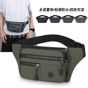 Riñonera de Color Sólido para Hombre, de Cuero PU, Ligera y Portátil, para Viajes de Negocios, Primavera 2025, Gris, Azul Oscuro, Verde Militar - Product Image 3