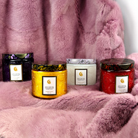 Velas Aromáticas en Frascos de Vidrio con Grabado Dorado de Lujo al por Mayor |   Velas Aromáticas de Cera de Soja de 250g para Decoración del Hogar, Proveedores con MOQ Bajo