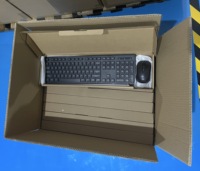 Articles en Stock KMSW-112 2.4GHz clavier de bureau sans fil souris Combo pas de Logo US gouttelettes d'eau touches de chocolat avec boîte brune vierge