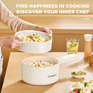 Olla Eléctrica Portátil Dreepor, Olla Pequeña para el Hogar, Antiadherente, para Cocinar Arroz y Fideos, para Uso en Dormitorios, <span class=keywords><strong>Mini</strong></span> Olla Eléctrica - Product Image 2