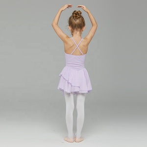 Fait sur commande enfants Lilas Mignon Fronde Dos <span class=keywords><strong>Nu</strong></span> <span class=keywords><strong>Ballet</strong></span> Danse Justaucorps Avec Jupe Pour Filles En Bas Âge - Product Image 3