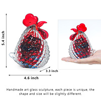 Boule de cristal écologique polie, sculptée, transparente, rouge et bleue, pour la décoration de la maison, du bureau, du Feng Shui, Noël, Nouvel An
