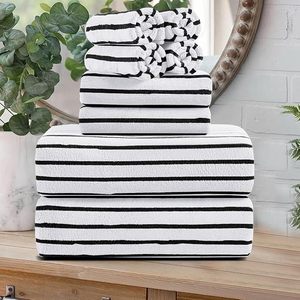 8 Pcs Soft <strong>Jumbo</strong> Cabana Stripe Bath <strong>Towel</strong> Set Oversized Bath Sheet 2 Hand <strong>Towels</strong> 4 Quick Dry Washcloths for Spa Gym Hotel - Product Image 2