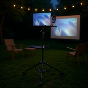 Support de projecteur réglable en hauteur, plateau de 31,3 à 67,3 pouces, charge maximale de 22 lb, utilisation en extérieur et en intérieur, équipement de studio à domicile - Product Image 2