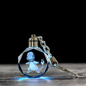 Vendita calda Più Poco Costoso 2D LED KeyChain di Cristallo di Vetro Pocket Mostro Charmander Colpire Palle Custom - Product Image 4