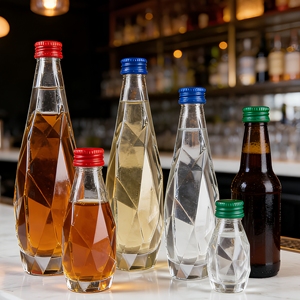 Bouteille de vin en verre cristal transparente de luxe 500 ml 750 ml au design unique en forme de diamant pour whisky, vodka, <span class=keywords><strong>tequila</strong></span> avec bouchon à vis - Product Image 3