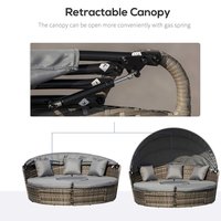 Lit de repos de luxe en rotin tressé de haute qualité pour hôtel, avec baldaquin, mobilier de jardin, chaise longue ronde de plage, transats modernes