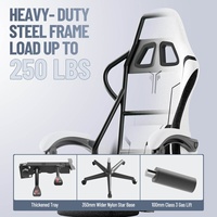 Chaise de jeu ergonomique en cuir avec fonction inclinable, base pivotante, repose-pieds, design moderne pour adultes