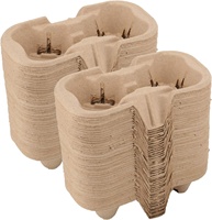 Support de support de plateau de pulpe biodégradable de 2/4 plateaux pour boissons froides et chaudes plateau de café porte-gobelet de boisson