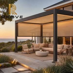 Pérgola Independiente Personalizada de 5x5m con Pantallas de Privacidad ZIP y Techo de Láminas para Áreas de Descanso Costeras - Product Image 4