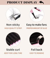 Extensions de cils individuelles Veyelash Premium en faux vison, faites à la main, double bouclage chauffé, style naturel, longues, mates et épaisses