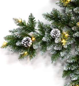 Fausse couronne d'étoile de noël avec poils pailletés, 2-32 pouces, flocons de neige, lumières blanches de pin, Branches givrées, pré-éclairé - Product Image 3