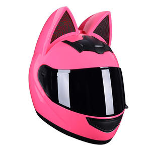 ファッション夏用電動バイク猫ヘルメット グレーリボン 男女兼用 かわいいオートバイヘルメット - Product Image 5