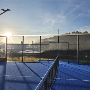 Sıcak satış özel kapalı ve açık panoramik Padel mahkemesi topu spor ekipmanları tenis kortu