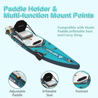 Planche à pagaie gonflable de taille personnalisée d'usine 12 'x 34 "SUP pour 2 + 1 personnes/planches à pagaie amicales pour débutants en famille