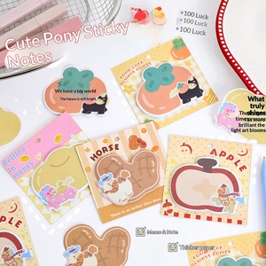 Cute Pony Shaped <b>Sticky</b> <b>Notes</b> Cartoon Hand Account Decorative Memo Stickers Adhesive Reusable <b>Notes</b> For Students - Product Image 4
