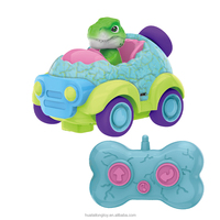 Voiture de course télécommandée 27 MHz, 4 canaux, bicolore, avec figurines animales de dessin animé, 14 cm, lumières et musique, portée 30-40 m, prête à l'emploi