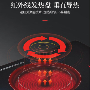 Wood Grain Multifunctional Electric Ceramic <b>Stove</b> 1 Burner Button Control Smooth Cooktop Anti Dry Burning Energy Saving - Product Image 4