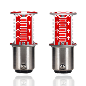 Ampoules de feux de freinage à LED clignotantes à eau BAY15D accrocheuses lumières mobiles à foudre droite pour moto/voiture nouvelle rafale de frein - Product Image 1