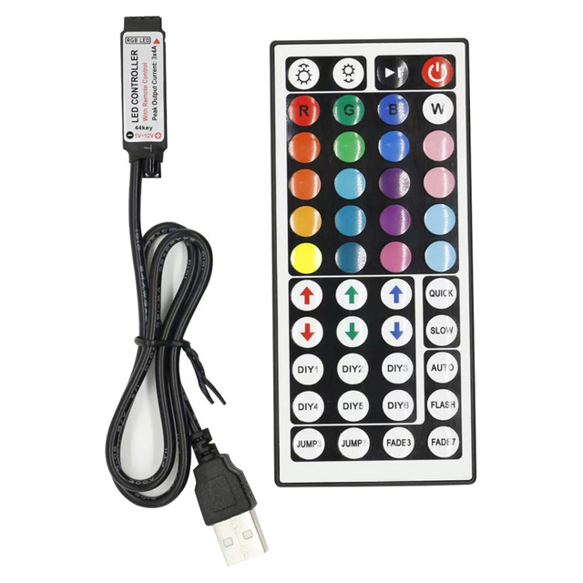 44 Key Remote Control with DC 5V USB LED Strip Light RGB Controller for LED Strip Light Home Decoration