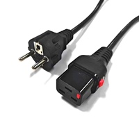 Câble d'alimentation CA avec verrouillage IEC C19 vers prise Schuko CEE 7/7 EU, 250V 16A 1mm², rallonge C19 avec verrouillage pour ordinateur