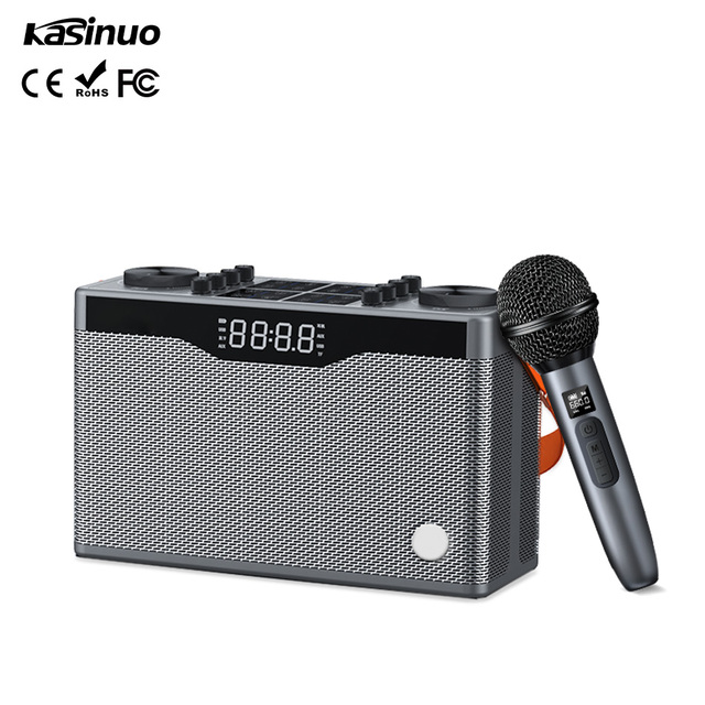 New Kasinuo Portable Karaoke Machine 120W Powerful Speaker with Wireless Microphones RGB Lights Perfect for Party