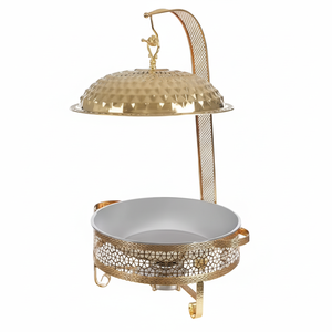 Plato de frotamiento de acero inoxidable Ideal para catering profesional y calentador de buffet de larga duración con acabado de espejo elegante y grande - Product Image 1