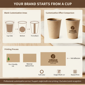 Wholesale Custom Printed Logo Single Wall <b>Disposable</b> Paper Coffee <b>Cups</b> 8oz 12oz Hot Cold Beverage Drinking Vending <b>Cup</b> - Product Image 2