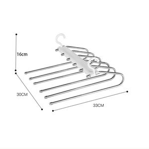 Porte-pantalons multifonctionnel en acier inoxydable au design moderne, pliable et rétractable, gain de place pour le rangement dans la garde-robe - Product Image 2