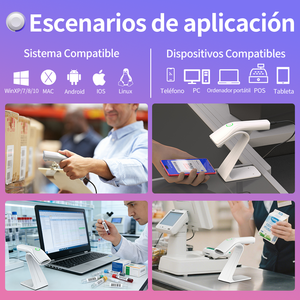 Lector de Código de Barras Xincode 1D 2D, Lector de Código de Barras Inalámbrico USB, Escáner de Código de Barras BT - Product Image 4