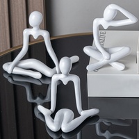 Statues de Penseurs Abstraits en Résine Écologiques Modernes, Figurines Décoratives pour Salon, Bureau, Chambre, Étagère, Table