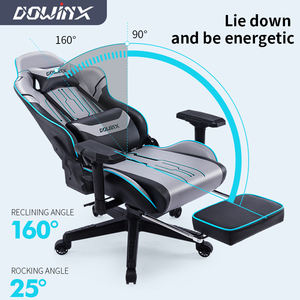 <span class=keywords><strong>Chaise</strong></span> de bureau pivotante pour ordinateur de jeu, <span class=keywords><strong>chaise</strong></span> <span class=keywords><strong>ergonomique</strong></span> silencieuse avec tête amovible et oreiller lombaire - Product Image 6