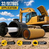 Elemen Filter Udara Mesin JCB 32/917805 untuk Sistem Filtrasi Asupan Udara Mesin Diesel Alat Berat