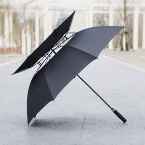 Parapluie double couche de 130 cm de diamètre, 8 baleines, armature en fibre de verre résistante au vent, pour 1 à 3 personnes, idéal pour les trajets quotidiens et les voyages - Product Image 1