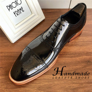 Chaussures Oxford en cuir pour hommes, à bout pointu, à trois attaches, élégantes, haut de gamme, brillantes, pour le bureau et les occasions formelles - Product Image 4