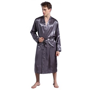 <span class=keywords><strong>Peignoir</strong></span> léger pour <span class=keywords><strong>homme</strong></span> en satin uni, respirant, à séchage rapide, coupe ample, <span class=keywords><strong>grande</strong></span> <span class=keywords><strong>taille</strong></span>, manches longues, printemps et automne - Product Image 2